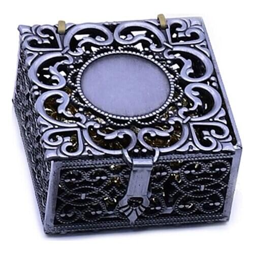 55KF Rosary Beads Box Necklace Metal Christian Catholic Religious Jewelry Case Storage Organizer Gift