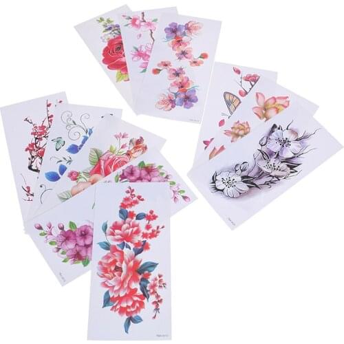 Fashion Body Art Waterproof Arm Shoulder Fake Tatoo Paper For Women Flower Temporary Tattoos Hand Tattoo Sticker