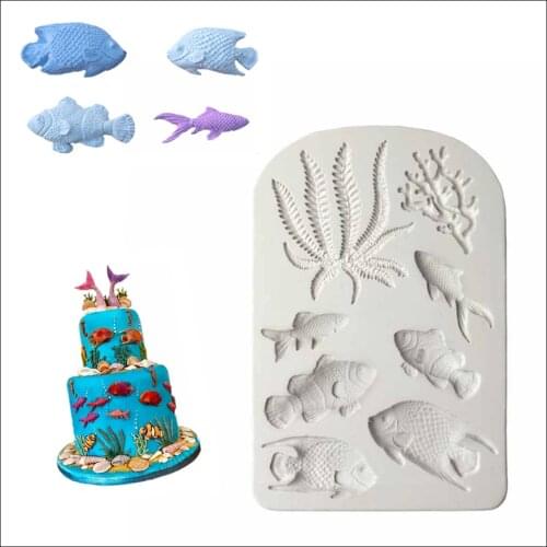 Seaweed shellfish baking silicone mold high temperature DIY chocolate cake decoration fondant silicone mold J080