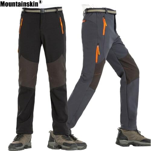 Mountainskin Winter Mens Hiking Fleece Pants Windproof Outdoor Camping Skiing Trekking Sports Breathable Warm Trousers VA868