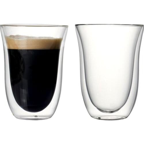 270ml double wall coffee cup sets for coffee juice drink latte espresso high quality borosilicate coffee cups