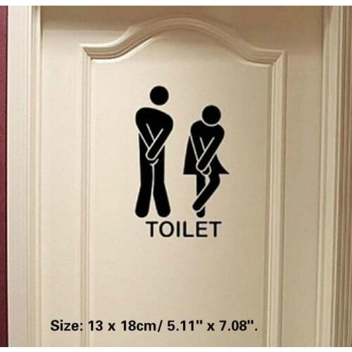 1PCS Toilet Door Stick Man/Women Wall Stickers Vinyl Decals Decoration Sign Art Fashion Decoration Removable Funny Stickers