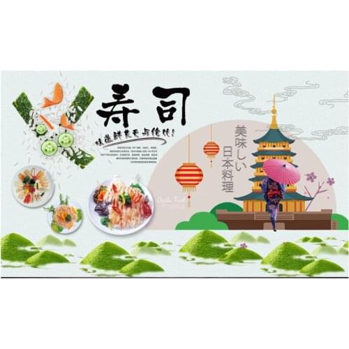 Custom mural on the wall 3d wall paper Japanese restaurant sushi gourmet home decor photo wallpaper in the living room
