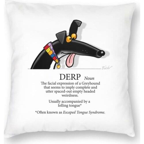 Derp Cushion Cover Double-sided Print Whippet Dog Floor Pillow Case for Car Custom Pillowcase Decoration