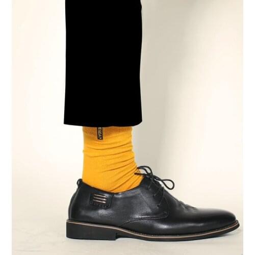 7 Pairs/Lot Men Happy Socks Cotton Solid Fashion Candy Color Week Socks Calcetine Sock Deodorant Casual socks Autumn Winter Sock