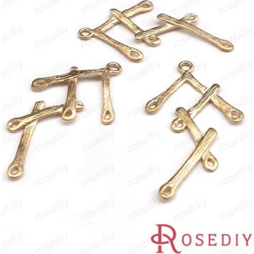 Wholesale 29*16mm Matte Gold color Copper Connectors for Earrings Making Diy Jewelry Findings 6 pcs(JM5426)