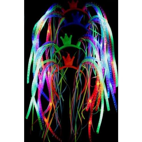 Party Flash LED Noodle Headband Party Rave Costume Fancy Dress Blinking Light Up Braids Crown Hairband Headbands Christmas favor