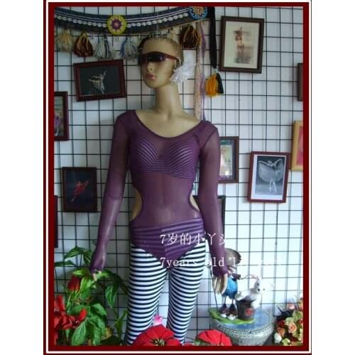 Transparent Thin Elastic Force Mesh Connect The Clothes Of Body With Hole CQ62 114