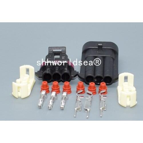 Shhworldsea 3Pin 1.5MM Male Female Auto Waterproof Electrical Connector Plug Bearing Position Sensor Connector Fuse Box 12059595