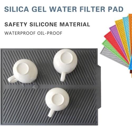 Silicone Dish Drying Mat Heat Resistant Draining Tableware Pad Dishwaser Cushion Pad Non-Slip Dinnerware Table Mat Placemat