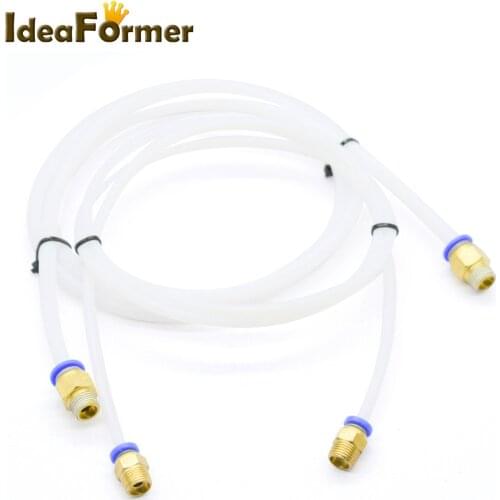1M PTFE Tfl Tube with Connectors 3D Printer Parts J-head Hotend For V5 V6 1.75mm 3.0mm Filament Bowden Long Extruder Part