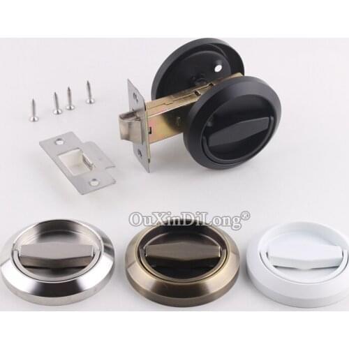 1PCS Brushed/Black/Bronze/White Stainless Steel Recessed Cup Handle Privacy Sliding and Hidden Door Locks Door Lock KF422