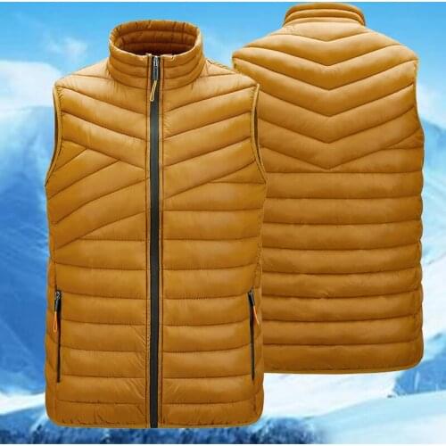 2021 New Brand Winter Vest Parka Men Stand Colloar Sleeveless Jacket Mens Zipper Outwear Coats Casual Waistcoat Man Big Size 4XL