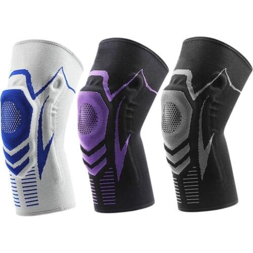 1 Pair Elastic Knee Pads Support Sports Basketball Volleyball Knee Brace Protector Men Fitness Pressurized Kneepad