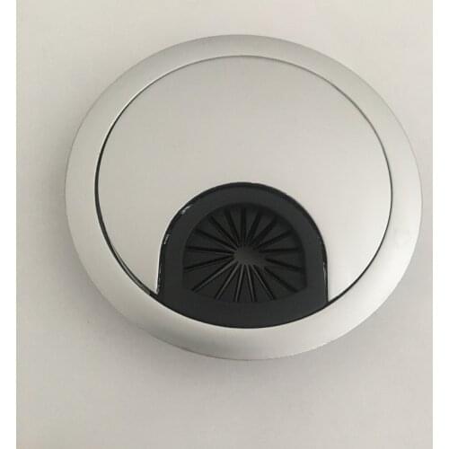 1PC Good Quality Computer Desk Grommet Table Cable Outlet Port Zinc Alloy Silver Wire Hole Cover