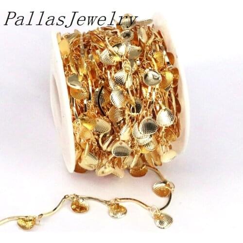 10 Meters, New design gold plating Shell Foot / Bracelet Chain Gold Color DIY Jewelry bracelet/necklace accessories
