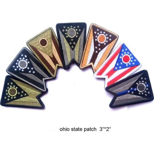 3D embroidery magic stickers U.S.A ohio state flag patch NEW US flag patch embroidery armband Cloth patch Badges