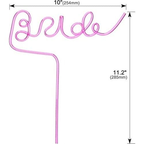 5Pcs Creative letter Bride Straws Reusable Plastic Straws For Wedding Decoration Hen Party Drinking Straws