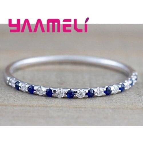 Luxury Wedding Engagement Rings For Women Girls 925 Sterling Silver CZ Crystal Fashion Jewelry Wholesale