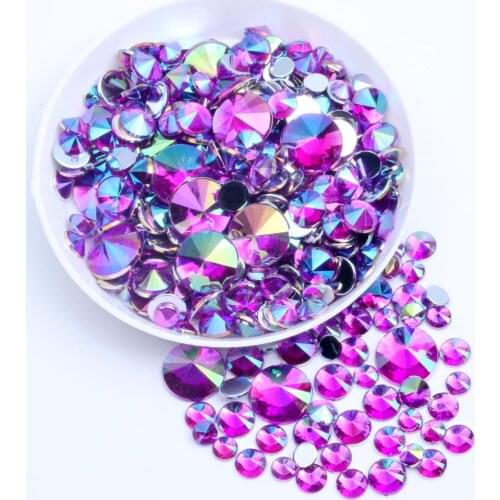 Acrylic Rhinestones Flatback Pointed 5000pcs 6mm Many AB Colors Imitation Glue On Rhinestone Beads Accessories Nail Art Sticker