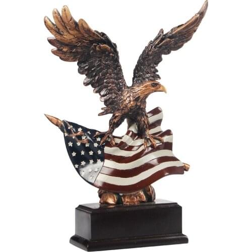 AMERICAN EAGLE ART SCULPTURE RETRO EAGLE ANIMALS FIGURINE RESIN ART&CRAFT HOME DECORATION OPENING GIFT R2622