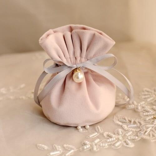 25pcs Velvet sugar gift bag Creative Wedding Candy Box baby shower boxes for party favors gift bags with handles Party Supplies