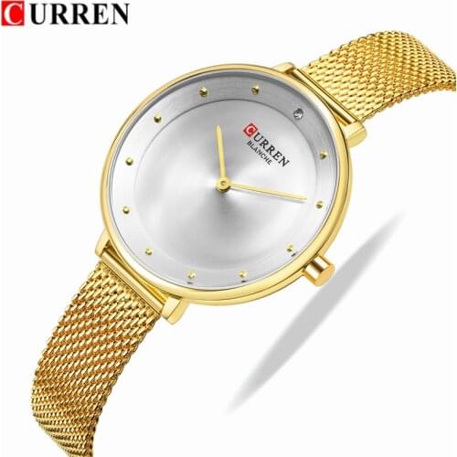 CURREN Watch Women Fashion Simple Quartz Watches Ladies Thin Steel Mesh Casual Female Wrist Watch Girl Clock Relogio Feminino