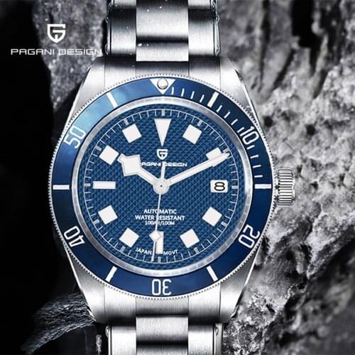 PAGANI DESIGN BB58 Mens Watch Luxury Military Mechanical Automatic Watch 100M Waterproof Stainless Steel NH35 Movement Luminous