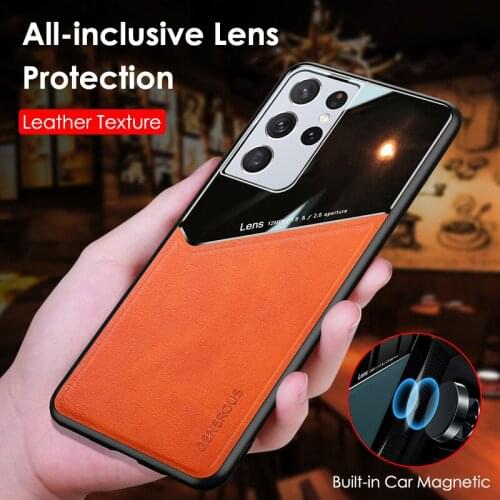 Case For Samsung Galaxy S30 Ultra S30 Plus Car Magnetic High-end Leather Phone Case For Samsung Galaxy S21 Ultra S21 Plus S21