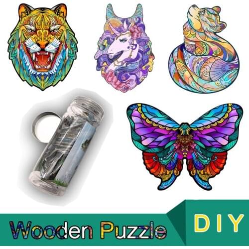 Wooden Jigsaw Puzzle animal Puzzle Board Set Toy Interesting Wooden Puzzles For Adults Kids Christmas Gift Educational Games Toy