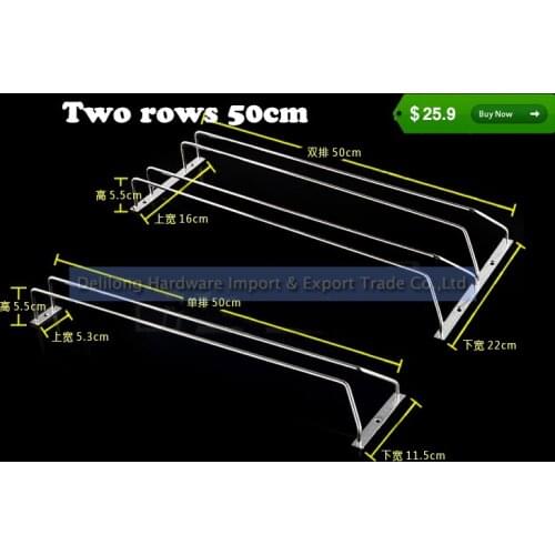 Double Row Glass Rack Stainless Steel 304 Wine Glass Holder 50cm