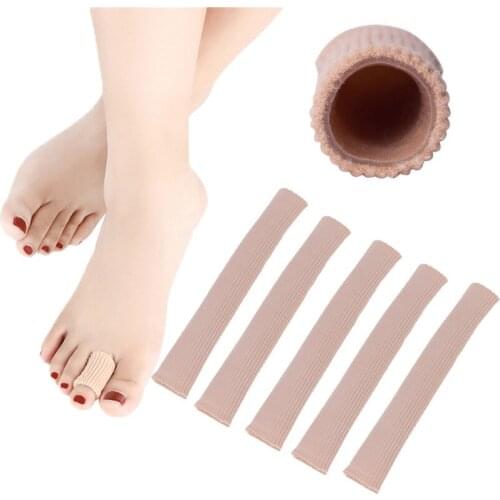 1Pcs Fingers Separate Protector Ribbed Fabric Gel Tube Sleeves Gel Lining Prevent Calluses Blister and Relief Toe Pressure
