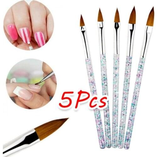 Nail Brush For Manicure Gel Brush For Nail Art 5Pcs/Set Ombre Brush For Gradient For Gel Nail Polish Painting Drawing
