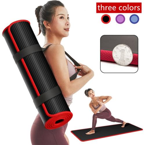 10MM Extra Thick 183cmX61cm High Quality NRB Non-slip Yoga Mats For Fitness Tasteless Pilates Gym Exercise Pads with Bandages