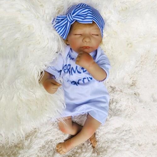 Bebe Reborn Dolls 18 inch Reborn Baby Doll Soft Vinyl Silicone Newborn Doll bonecas Closed Eyes for Children Gifts Kids Toys