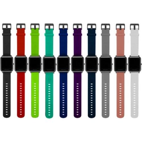 Fashion Silicone Watch Strap Band For Xiaomi Huami Amazfit Bip BIT PACE Lite Youth Replacement Sports Bracelet 20mm Wrist strap
