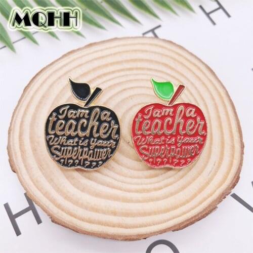 Cartoon Creative Fruit Apple Enamel Brooch Custom Alloy Badge Clothes Bags Pins Punk Accessories Female Jewelry Gifts For Friend