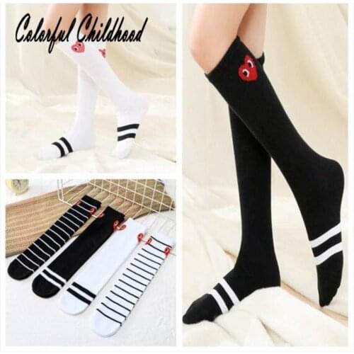 New 2018 Baby Girls Stripe long Socks Sheer Cotton Students Perform Dance Socks Bebe Vestidos Children 'sAutumn High Knee Socks