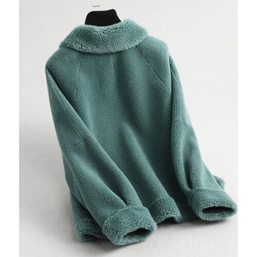 2020 New Korean Sheep Fur Coats Women Clothes Elegant Winter Jacket Warm Fit Women Wool Real Fur Coat Female 59346 LW434