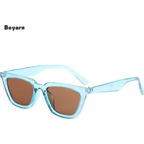 New 2021 Square Sunglasses Fashion Trend in Boyarn Small Box Sun Glasses Uv Cats Eye Glasses Women UV400 Plastic CE Adult