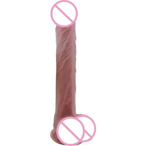 New huge dildo long dildo 14.5 "extra-long double silicone phallus suction cup with a single dildo anal dilator anal butt plug
