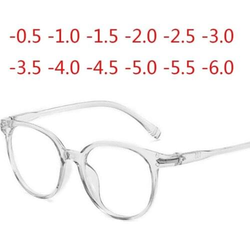 Women Glasses Men Myopia Eyeglasses 1.56 index Round Clear Lens Glasses Optical Spectacle -0.5 -1.0 -1.5 -2.0 -2.5 -3.0 To -6.0