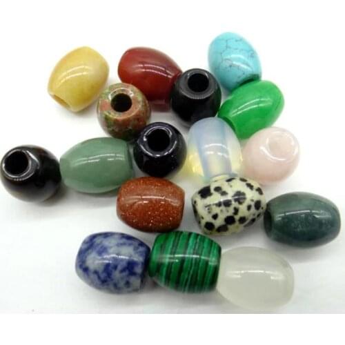 Wholesale 12pcs Natural Stone 16*18mm Quartz crystal big hole beads pendant For diy Jewelry making pendant Bracelet Accessories