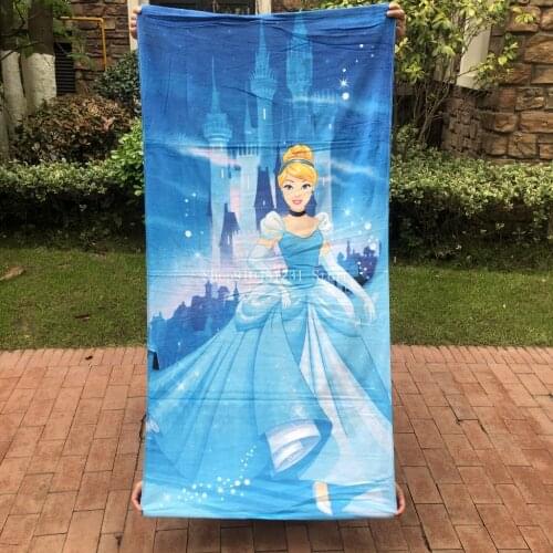 Beautiful Cinderella Disney Princess Bath Towel Children Girl Adult Cotton Bath Towel Sport Towel Absorbent Beach Towel 70x140cm