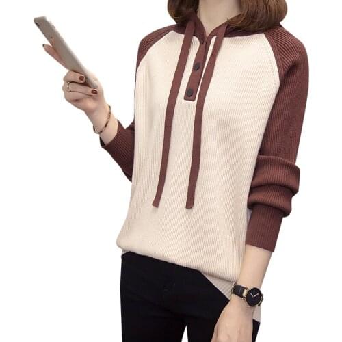 Hooded Knitted Fleece Oversized Plus Large Size Female Pullover Woman Blouses Winter WomenS Sweaters Clothing Latest 2020 A6419