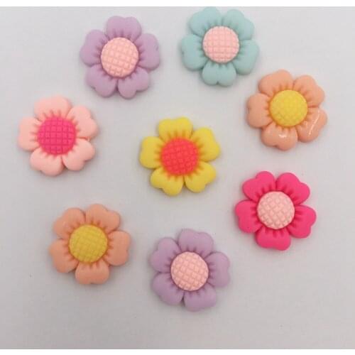 DIY 20Pcs 20mm Resin Hand Painting Sunflower Flatback Stone/Children Scrapbook Craft
