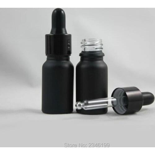 10ML 30pcs/lot Super Grade Matte Black Essential Oil Bottle, Frosted Balck Glass Dropper Bottle, Essential Oil Refillable Bottle