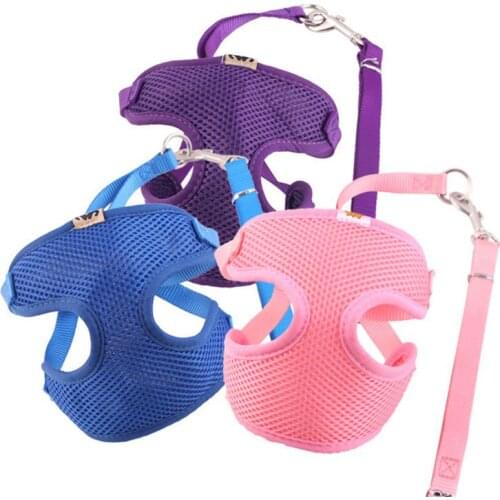 Pet Training Supplies Adjustable Outdoor Walking Lead Leashs For Pet Breathable Vest Soft Mesh Chest Strap Harness