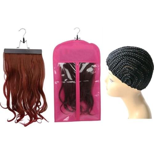 Hair Wigs Storage Bag Holder Case Hanger + Cornrow Braided Weaving Lace Cap