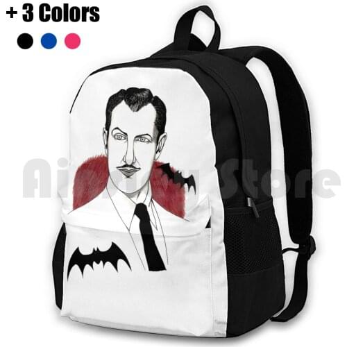 Vincent Price Outdoor Hiking Backpack Waterproof Camping Travel Vincent Price Horror Acting Classic Goth Gothic Horror Movies